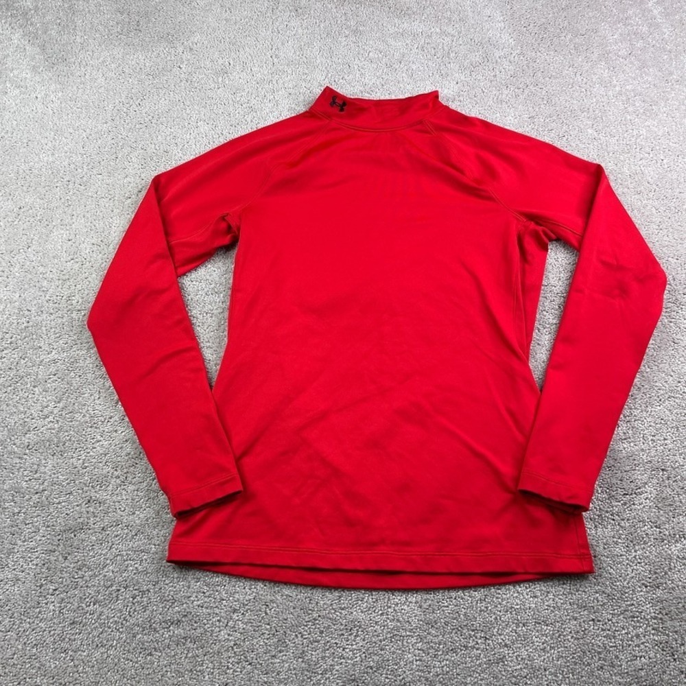 Under Armour Top Womens Large Red Mock Neck‎ Compression Cold Gear Base Layer